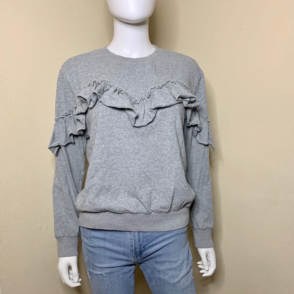 Melló Day ruffle crew neck sweater